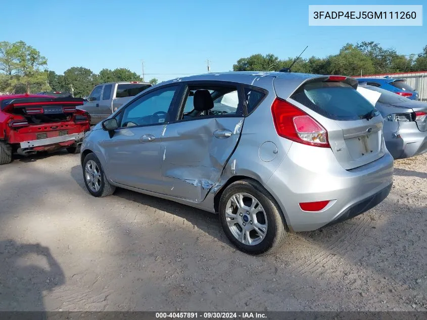 2016 Ford Fiesta Se VIN: 3FADP4EJ5GM111260 Lot: 40457891