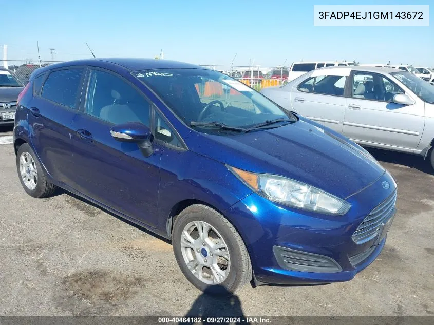 2016 Ford Fiesta Se VIN: 3FADP4EJ1GM143672 Lot: 40464182