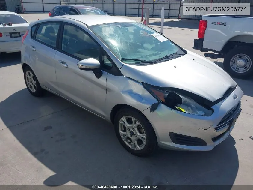 2016 Ford Fiesta Se VIN: 3FADP4EJ7GM206774 Lot: 40493690