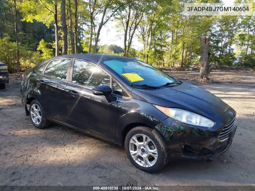 2016 Ford Fiesta Se VIN: 3FADP4BJ7GM140604 Lot: 40510738