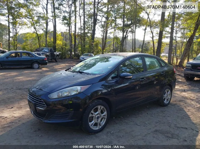 2016 Ford Fiesta Se VIN: 3FADP4BJ7GM140604 Lot: 40510738