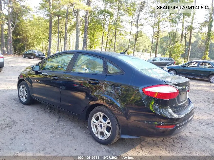 2016 Ford Fiesta Se VIN: 3FADP4BJ7GM140604 Lot: 40510738