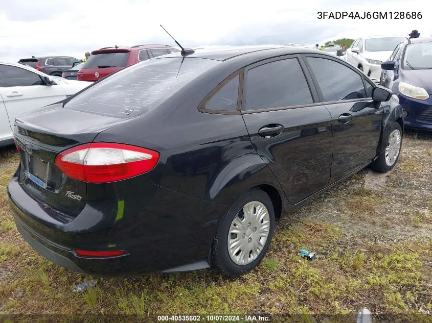 2016 Ford Fiesta S VIN: 3FADP4AJ6GM128686 Lot: 40535602