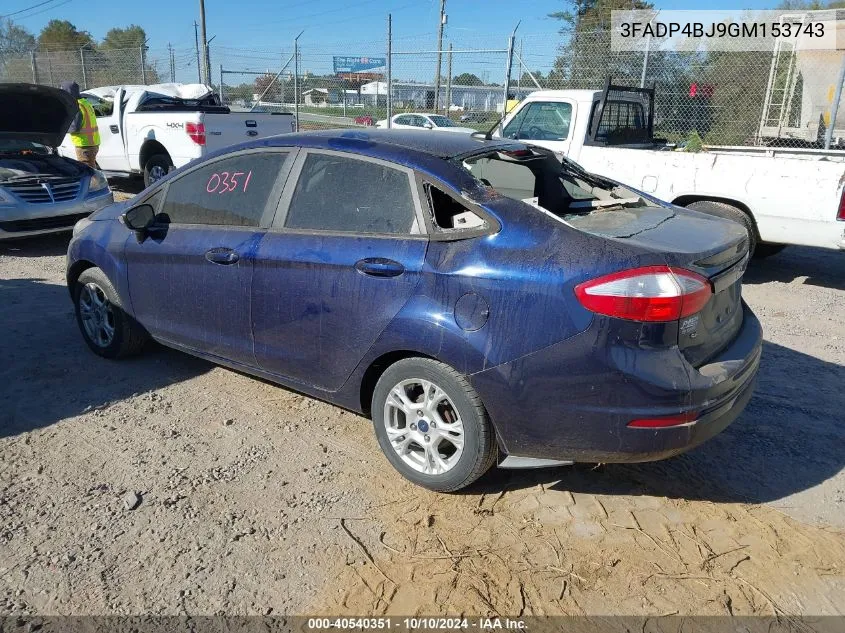 2016 Ford Fiesta Se VIN: 3FADP4BJ9GM153743 Lot: 40540351