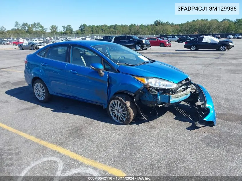 2016 Ford Fiesta Titanium VIN: 3FADP4CJ1GM129936 Lot: 40542116