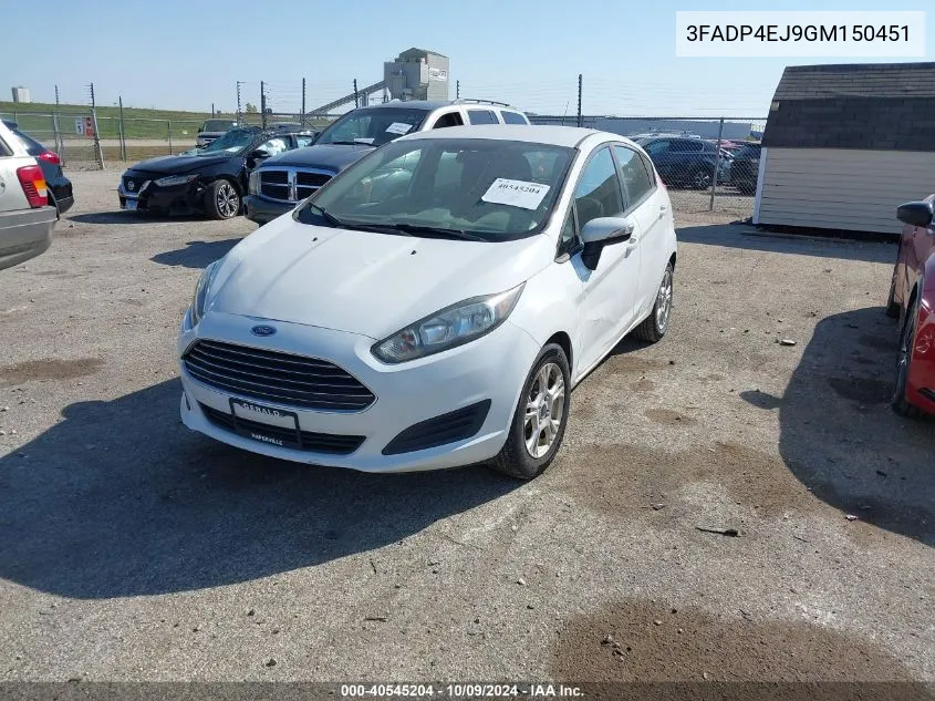 2016 Ford Fiesta Se VIN: 3FADP4EJ9GM150451 Lot: 40545204