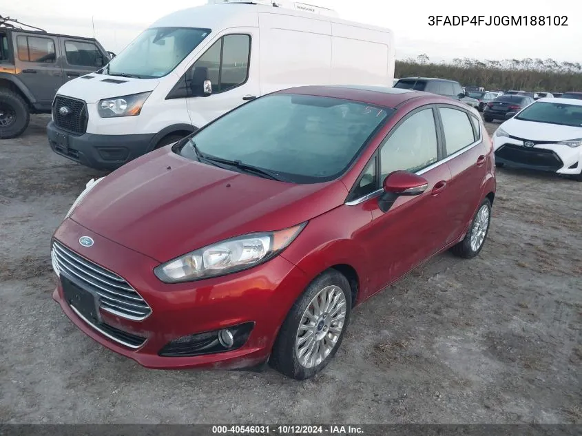 2016 Ford Fiesta Titanium VIN: 3FADP4FJ0GM188102 Lot: 40546031