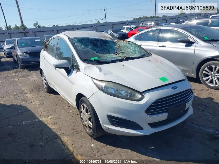 2016 Ford Fiesta S VIN: 3FADP4AJ6GM105599 Lot: 40546736