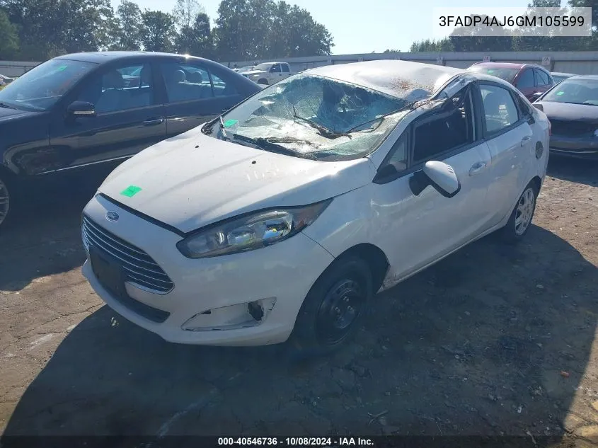 2016 Ford Fiesta S VIN: 3FADP4AJ6GM105599 Lot: 40546736