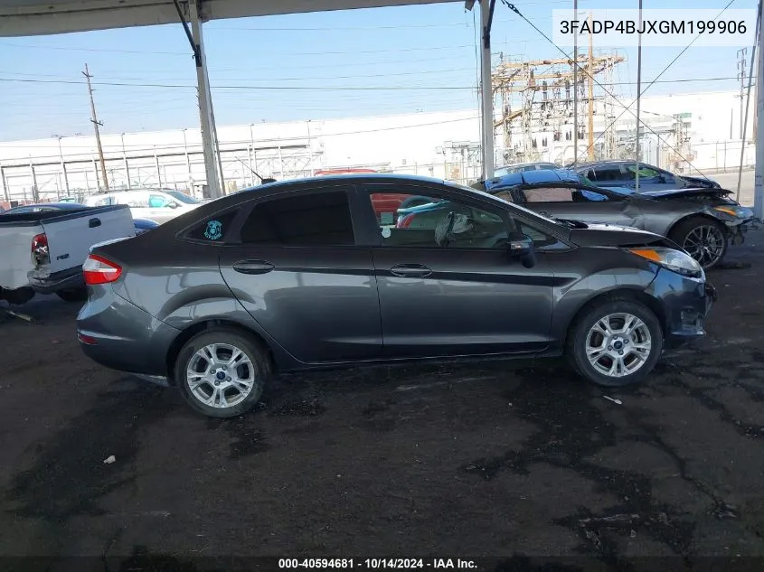 2016 Ford Fiesta Se VIN: 3FADP4BJXGM199906 Lot: 40594681