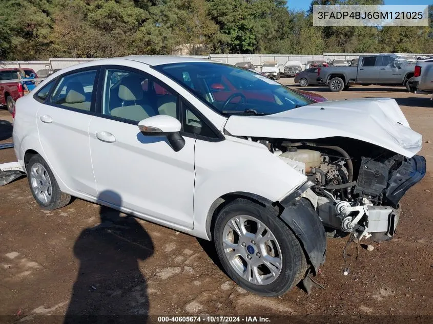 2016 Ford Fiesta Se VIN: 3FADP4BJ6GM121025 Lot: 40605674