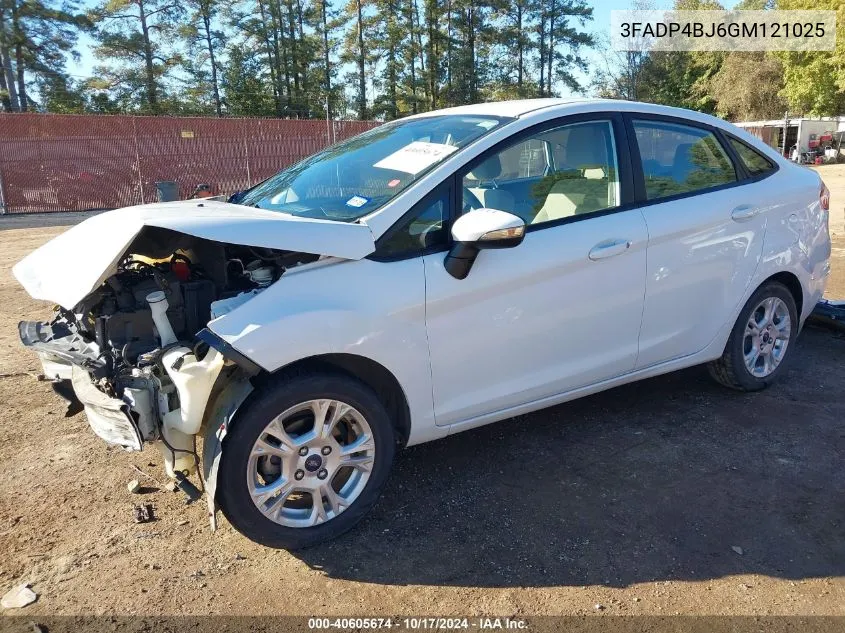 2016 Ford Fiesta Se VIN: 3FADP4BJ6GM121025 Lot: 40605674