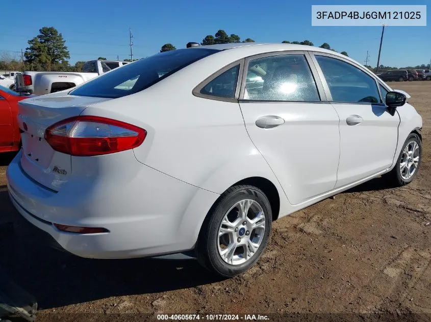 2016 Ford Fiesta Se VIN: 3FADP4BJ6GM121025 Lot: 40605674