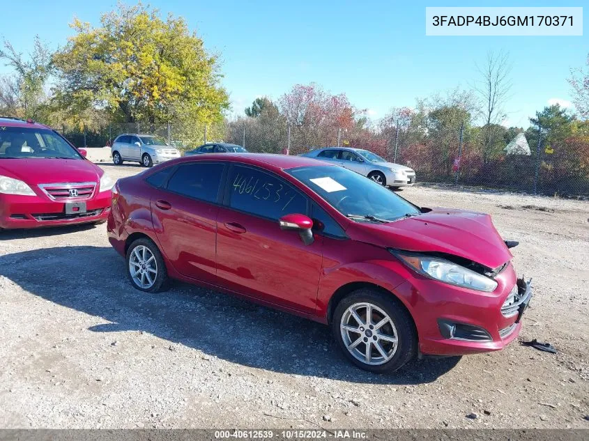 2016 Ford Fiesta Se VIN: 3FADP4BJ6GM170371 Lot: 40612539