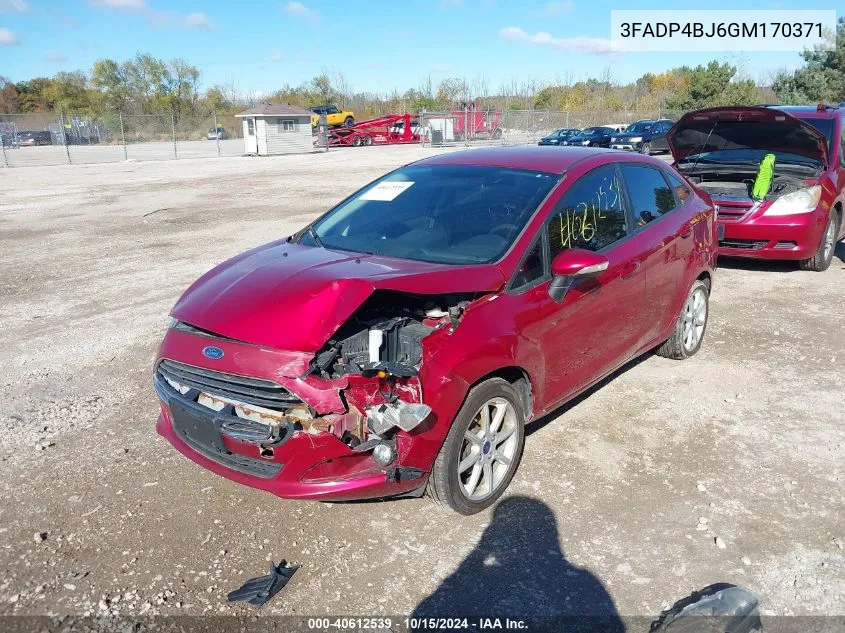 2016 Ford Fiesta Se VIN: 3FADP4BJ6GM170371 Lot: 40612539