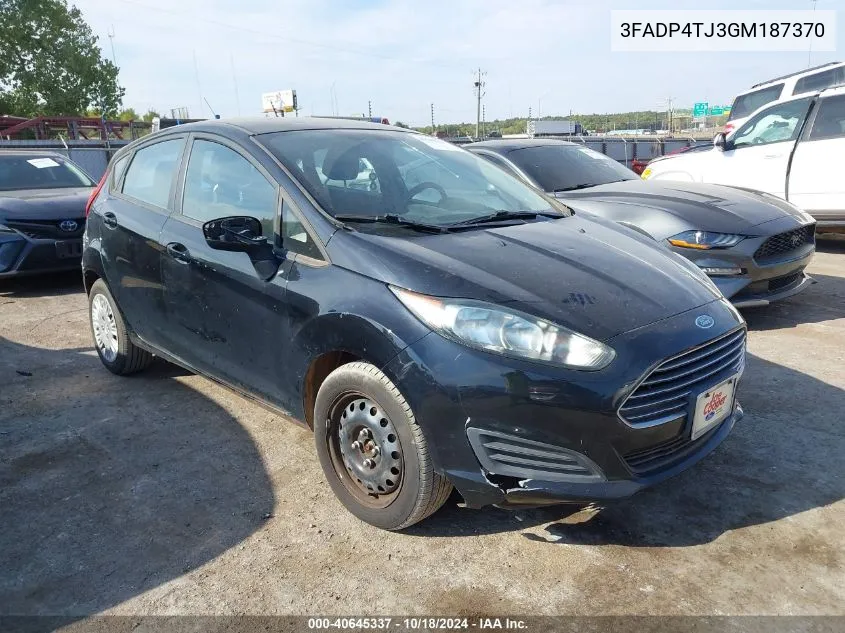 2016 Ford Fiesta S VIN: 3FADP4TJ3GM187370 Lot: 40645337