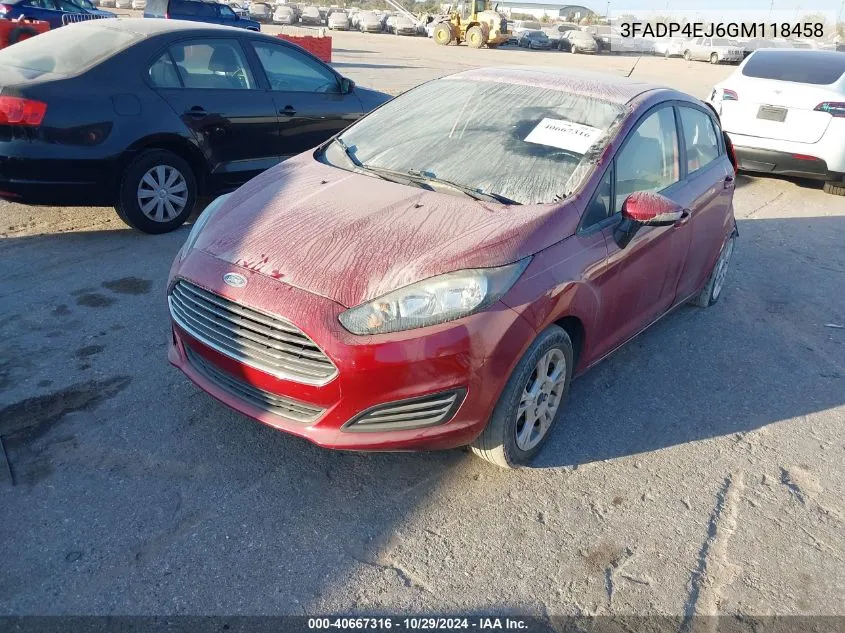 2016 Ford Fiesta Se VIN: 3FADP4EJ6GM118458 Lot: 40667316