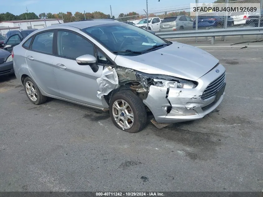 2016 Ford Fiesta Se VIN: 3FADP4BJ4GM192689 Lot: 40711242