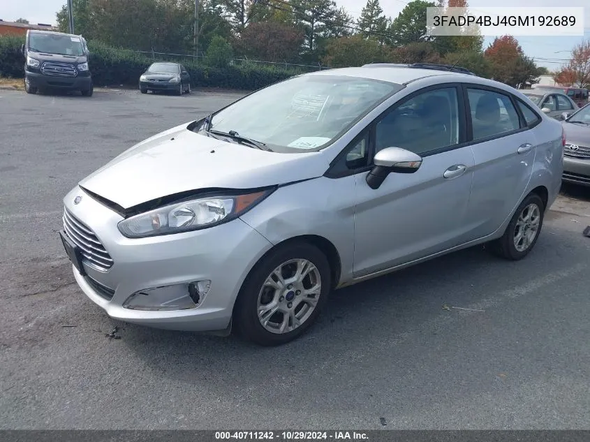 3FADP4BJ4GM192689 2016 Ford Fiesta Se