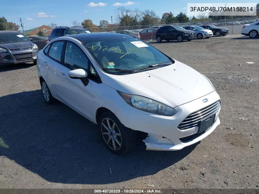 2016 Ford Fiesta Se VIN: 3FADP4BJ7GM158214 Lot: 40720329