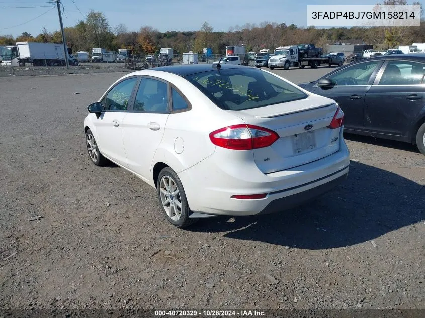 2016 Ford Fiesta Se VIN: 3FADP4BJ7GM158214 Lot: 40720329