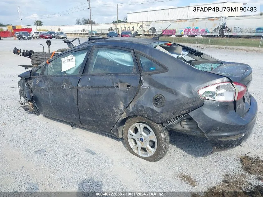 2016 Ford Fiesta Se VIN: 3FADP4BJ7GM190483 Lot: 40722058