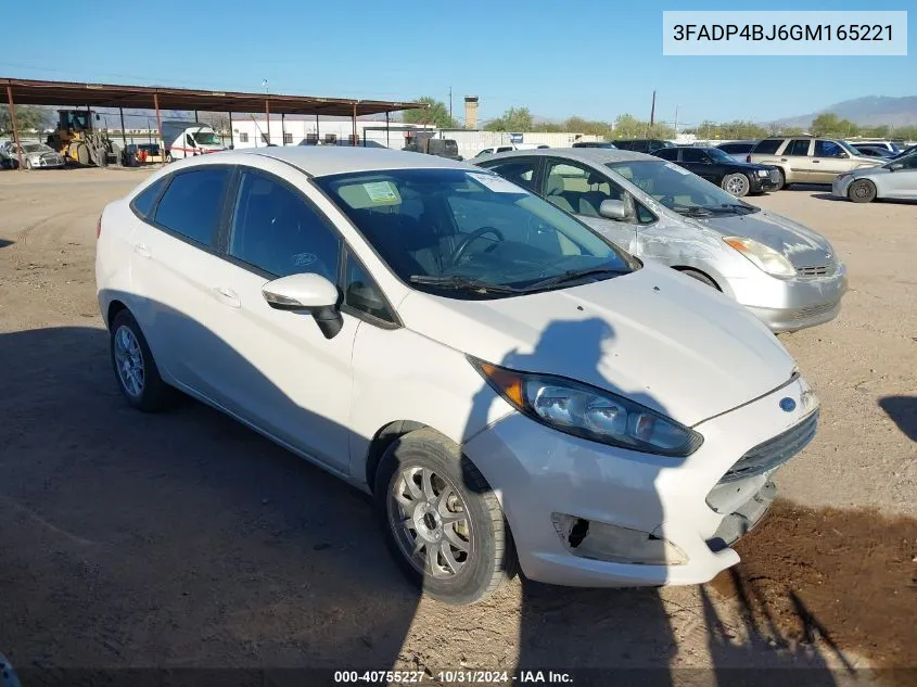 2016 Ford Fiesta Se VIN: 3FADP4BJ6GM165221 Lot: 40755227