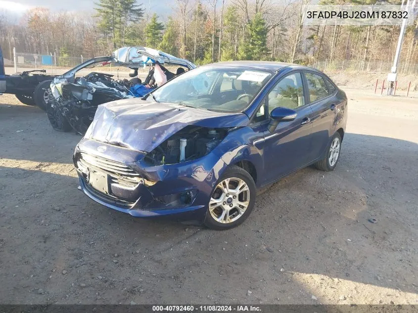 2016 Ford Fiesta Se VIN: 3FADP4BJ2GM187832 Lot: 40792460