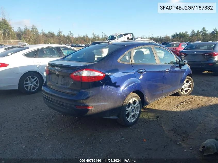 2016 Ford Fiesta Se VIN: 3FADP4BJ2GM187832 Lot: 40792460