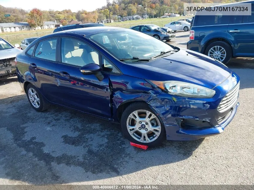 2016 Ford Fiesta Se VIN: 3FADP4BJ7GM167334 Lot: 40806872