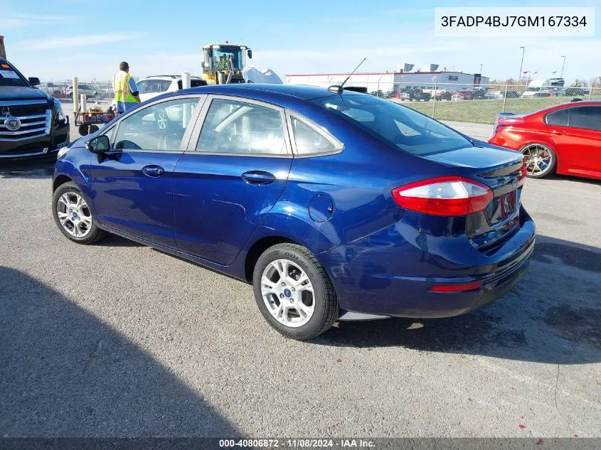 2016 Ford Fiesta Se VIN: 3FADP4BJ7GM167334 Lot: 40806872