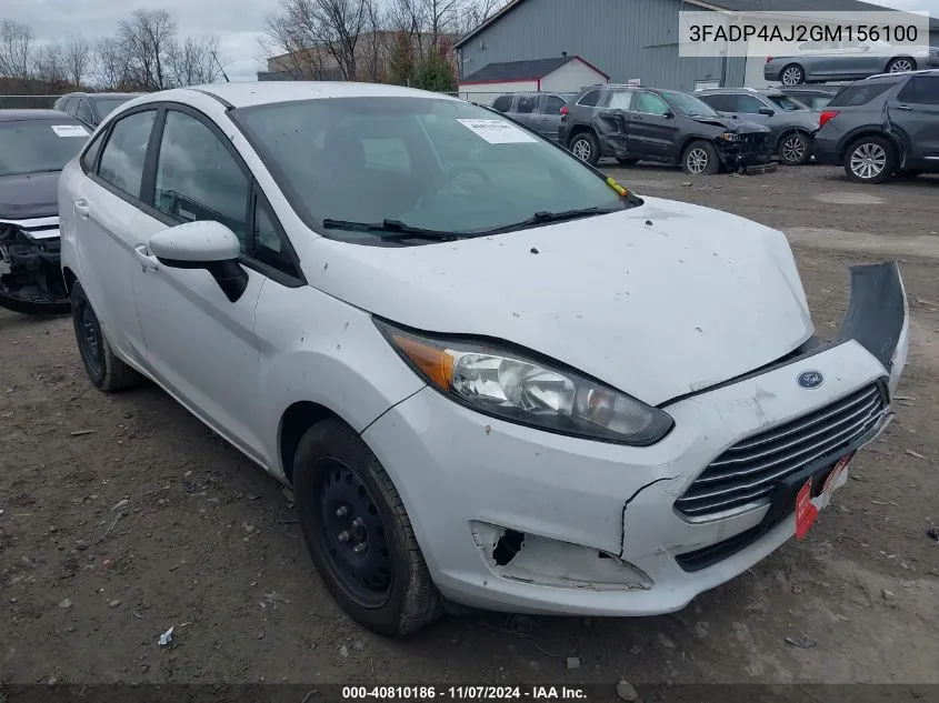 2016 Ford Fiesta S VIN: 3FADP4AJ2GM156100 Lot: 40810186