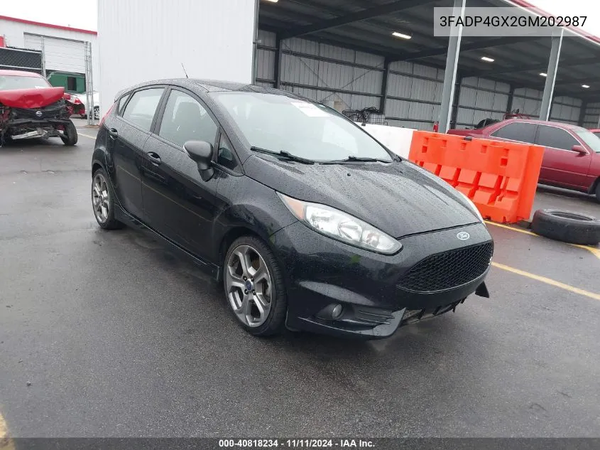 2016 Ford Fiesta St VIN: 3FADP4GX2GM202987 Lot: 40818234