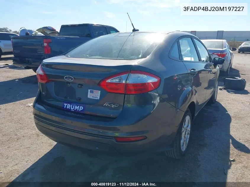 2016 Ford Fiesta Se VIN: 3FADP4BJ2GM197227 Lot: 40819123