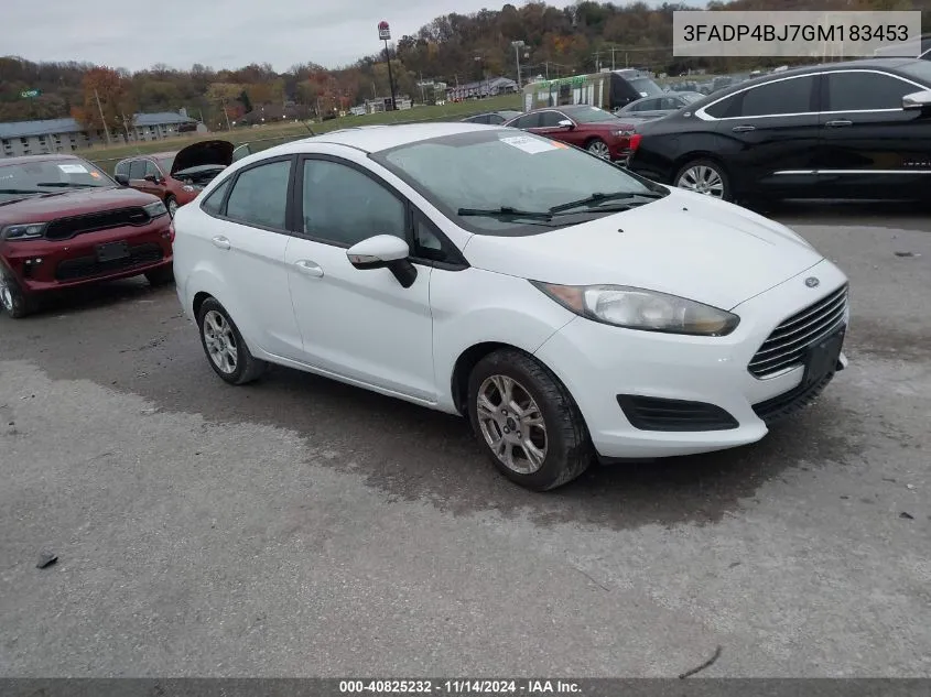 2016 Ford Fiesta Se VIN: 3FADP4BJ7GM183453 Lot: 40825232