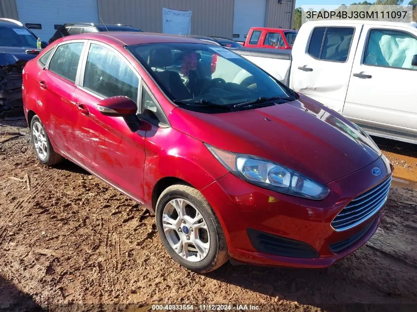 2016 Ford Fiesta Se VIN: 3FADP4BJ3GM111097 Lot: 40833554