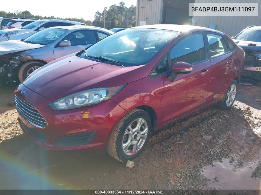 2016 Ford Fiesta Se VIN: 3FADP4BJ3GM111097 Lot: 40833554