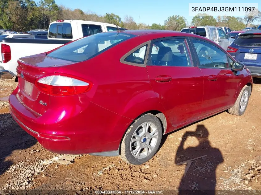 2016 Ford Fiesta Se VIN: 3FADP4BJ3GM111097 Lot: 40833554