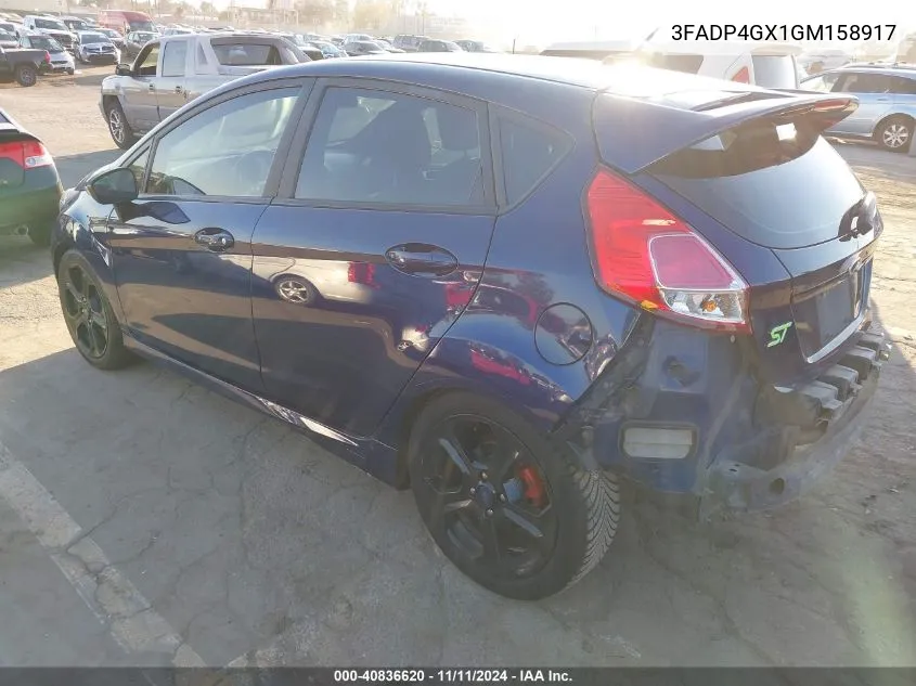 2016 Ford Fiesta St VIN: 3FADP4GX1GM158917 Lot: 40836620