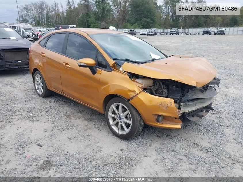 2016 Ford Fiesta Se VIN: 3FADP4BJ7GM180486 Lot: 40852370