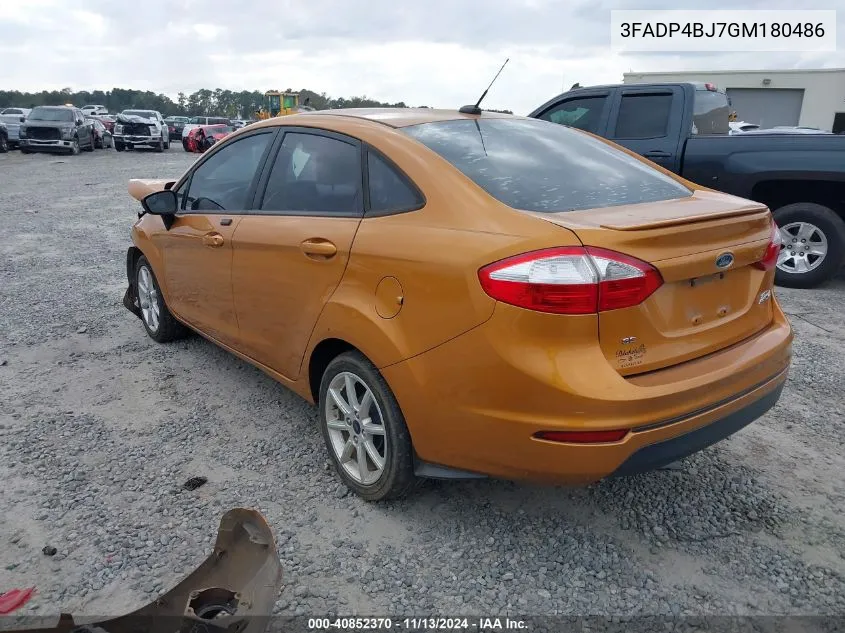 2016 Ford Fiesta Se VIN: 3FADP4BJ7GM180486 Lot: 40852370