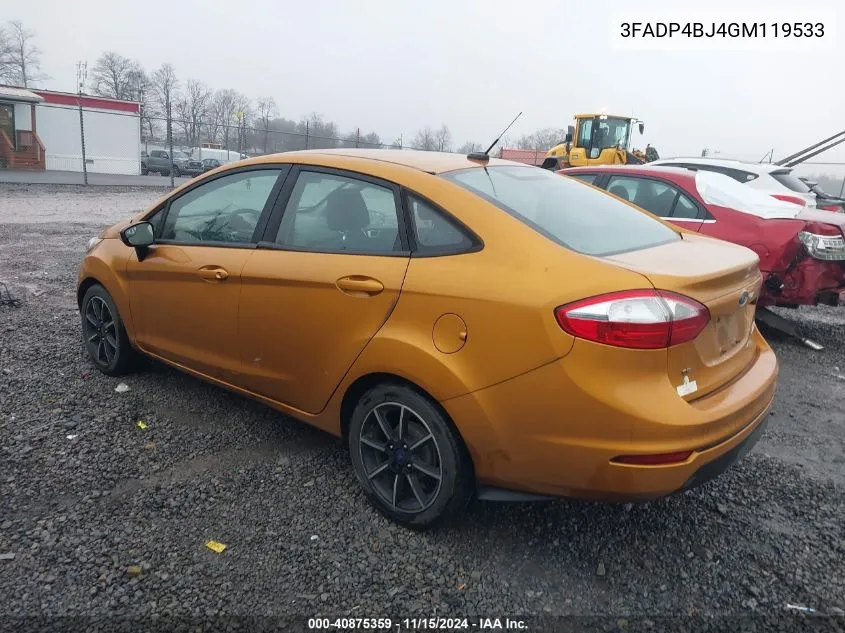 2016 Ford Fiesta Se VIN: 3FADP4BJ4GM119533 Lot: 40875359