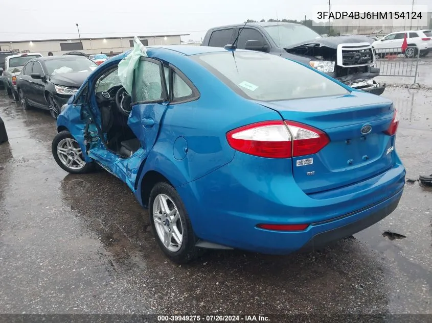 2017 Ford Fiesta Se VIN: 3FADP4BJ6HM154124 Lot: 39949275