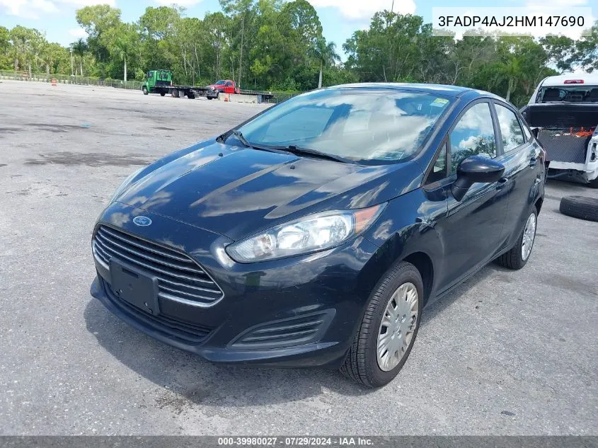 2017 Ford Fiesta S VIN: 3FADP4AJ2HM147690 Lot: 39980027