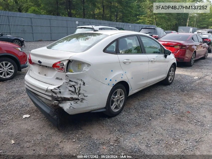 2017 Ford Fiesta Se VIN: 3FADP4BJ7HM137252 Lot: 40172362