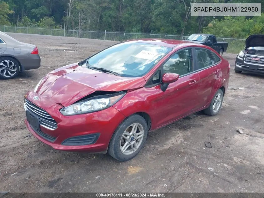 2017 Ford Fiesta Se VIN: 3FADP4BJ0HM122950 Lot: 40178111