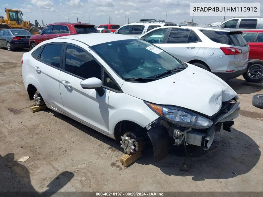 2017 Ford Fiesta Se VIN: 3FADP4BJ1HM115912 Lot: 40218197