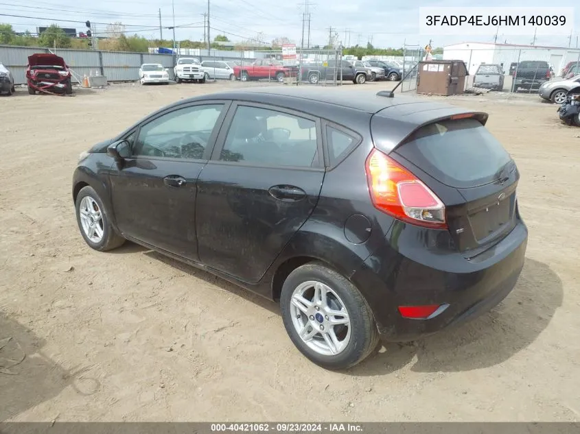 2017 Ford Fiesta Se VIN: 3FADP4EJ6HM140039 Lot: 40421062