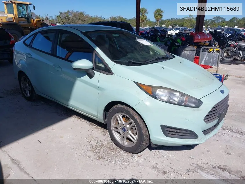 2017 Ford Fiesta Se VIN: 3FADP4BJ2HM115689 Lot: 40630403