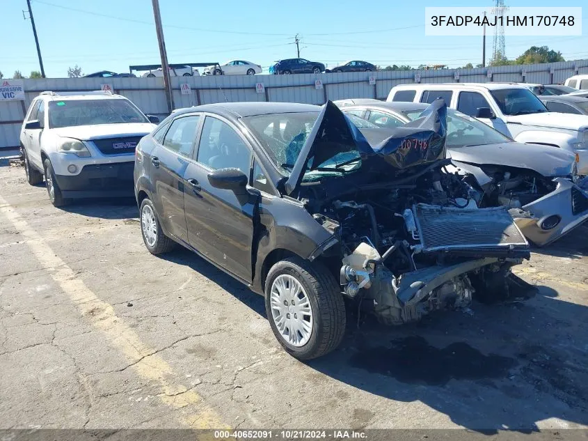 2017 Ford Fiesta S VIN: 3FADP4AJ1HM170748 Lot: 40652091